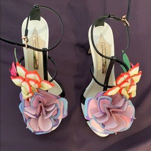 Sophia Webster T-Strap 3D flowers heel sz:37.5